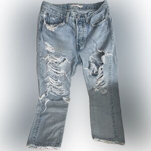 Levi’s Wedgie Straight Distressed Jeans